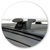 Prorack Silver 2 Bar Aero Through Bar kit to suit Mitsubishi Outlander 5dr SUV (11/2012 - 2015)