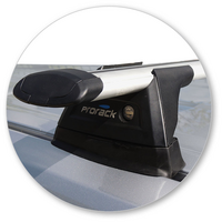 Prorack Silver 2 Bar Aero Through Bar kit to suit Toyota Highlander GX 5dr SUV (2014 - 2/2020)