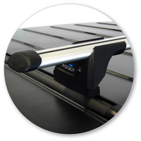 Prorack Silver 2 Bar Aero Through Bar kit to suit Jeep Wrangler Unlimited JK 5dr SUV (2007 - 4/2019)