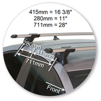 Prorack Black 2 Bar Aero Through Bar kit to suit Opel Insignia 5dr Hatch (2009 - 2017)