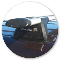 Prorack Silver 2 Bar Aero Through Bar kit to suit Toyota Highlander 5dr SUV (2007 - 2013)
