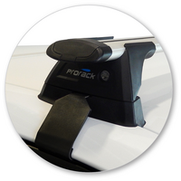 Prorack Silver 2 Bar Aero Through Bar kit to suit Toyota Corolla 4dr Sedan (2014 - 2019)