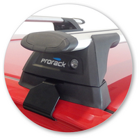 Prorack Silver 2 Bar Aero Through Bar kit to suit Toyota Yaris 5dr Hatch (2014 - 2017)