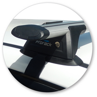 Prorack Silver 2 Bar Aero Through Bar kit to suit Ford Falcon FG X 4dr Sedan (12/2014 - 2016)