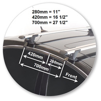 Prorack Silver 2 Bar Aero Through Bar kit to suit Holden Caprice 4dr Sedan (2006 - 2020)