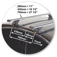 Prorack Silver 2 Bar Heavy Duty Through Bar kit to suit Holden Caprice 4dr Sedan (2006 - 2020)