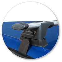 Prorack Silver 2 Bar Aero Through Bar kit to suit Skoda Fabia 5dr Hatch (2015 - 2020)