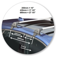 Prorack Silver 2 Bar Aero Flush Bar kit to suit BMW 2 Series Active Tourer 5dr MPV (2014 - 2021)