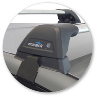 Prorack Silver 2 Bar Aero Flush Bar kit to suit Kia Rio 5dr Hatch (8/2005 - 8/2011)