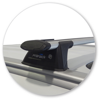 Prorack Silver 2 Bar Aero Through Bar kit to suit Mitsubishi Outlander 5dr SUV (2015 - 2017)