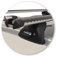 Prorack Black 2 Bar Heavy Duty Through Bar kit to suit Nissan Navara NP300 (D23) Dual Cab 4dr Ute (6/2015 - Current)