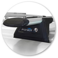 Prorack Silver 2 Bar Aero Through Bar kit to suit Volkswagen Transporter T5 4dr Ute (2003 - 2015)