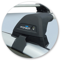 Prorack Silver 2 Bar Aero Flush Bar kit to suit Kia Rio 4dr Sedan (2005 - 2011)