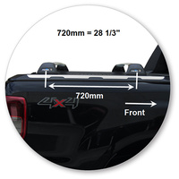 Prorack Silver 2 Bar Aero Flush Bar kit to suit Ford Ranger Wildtrak (Rear Cargo) 4dr Ute (2012 - 6/2022)