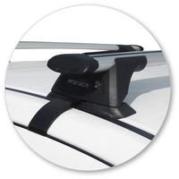 Prorack Silver 2 Bar Aero Through Bar kit to suit Mitsubishi Lancer 5dr Hatch (9/2007 - 2016)