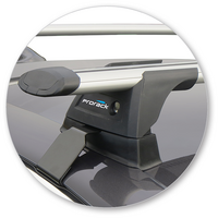 Prorack Silver 2 Bar Aero Through Bar kit to suit Alfa Romeo Giulia Steel &amp; Sun Roof 4dr Sedan (2016 - Current)