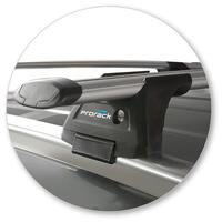 Prorack Silver 2 Bar Aero Through Bar kit to suit Mercedes-Benz GLC 5dr SUV (2015 - 5/2022)