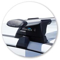 Prorack Silver 2 Bar Aero Through Bar kit to suit Ford Ranger Raptor Double Cab 4dr Ute (2018 - 9/2022)