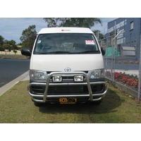 ECB Silver Hammertone Roo Bar to suit Toyota HiAce MWB 03/05 - 02/14