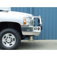 ECB Polished BullBar with Bumper Lights to suit Chevrolet Silverado 2500HD 4X4 2008 - 2010