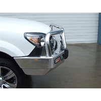 ECB Polished BullBar with Bumper Lights to suit Ford Ranger PK 04/09 - 09/11