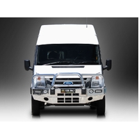 ECB Black Ripple BullBar with Bumper Lights to suit Ford Transit VM RWD Only 09/06 - 08/14
