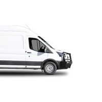 ECB Silver Hammertone BullBar with Bumper Lights to suit Ford Transit VO 05/18 - 04/19