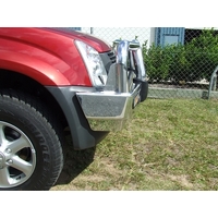 ECB Black Ripple BullBar with Bumper Lights to suit Holden Rodeo RA7 LT 01/07 - 06/12