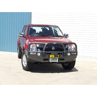 ECB Black Ripple Winch BullBar with Bumper Lights to suit Holden Rodeo RA7 DX/LX Flares 01/07 - 06/12