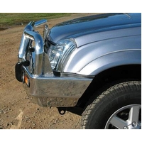 ECB Polished BullBar with Bumper Lights to suit Holden Rodeo RA LT 03/03 - 12/06