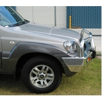 ECB Polished BullBar with Bumper Lights to suit Hyundai Terracan 11/01 - 2006