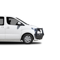 ECB Silver Hammertone BullBar with Bumper Lights to suit Hyundai I-Max Active 03/18 - 05/21