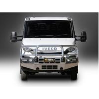 ECB Polished BullBar with Bumper Lights to suit Iveco Daily 50C 02/15 - 01/21