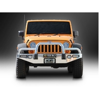 ECB Textura Black Winch BullBar with Bumper Lights to suit Jeep Wrangler JK 2008 - 04/18