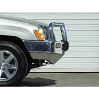 ECB Polished BullBar with Bumper Lights to suit Jeep Grand Cherokee Laredo 08/08 - 12/10
