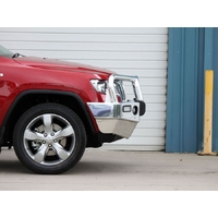 ECB Silver Hammertone BullBar with Bumper Lights to suit Jeep Grand Cherokee Limited Ex OverLand 02/11 - MY13