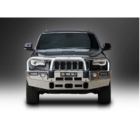 ECB Silver Hammertone BullBar with Bumper Lights to suit Jeep Grand Cherokee MY14 OverLand Ex Summit 06/13 - 03/17