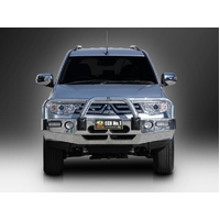 ECB Polished BullBar with Bumper Lights to suit Mitsubishi Challenger PC 07/13 - Onwards