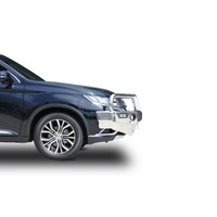 ECB Silver Hammertone BullBar with Bumper Lights to suit Mitsubishi Outlander ZL 06/18 - 07/21