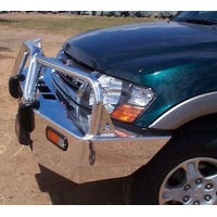 ECB Polished BullBar Winch Compatible to suit Mitsubishi Pajero NM 05/00 - 10/02