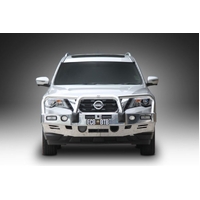 ECB Textura Black BullBar with Bumper Lights to suit Nissan Pathfinder R52 Series 2 &amp; 3 Ex HYBRID 12/16 - 06/22