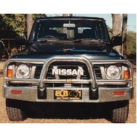 ECB Silver Hammertone BullBar to suit Nissan Patrol GQ Coil Spring 1991 - 12/97