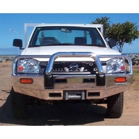 ECB Silver Hammertone Winch BullBar to suit Nissan Navara D22 4WD (Japan) 10/01 - 09/10