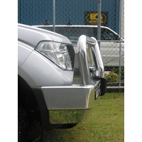 ECB Textura Black BullBar with Bumper Lights to suit Nissan Navara D40 ST-X 2005 - 04/10