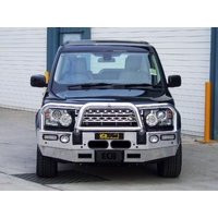 ECB Polished Winch BullBar with Bumper Lights to suit Landrover Discovery 4 10/09 - 2014