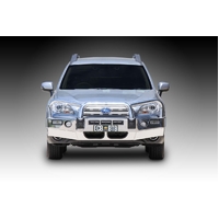ECB Silver Hammertone BullBar with Bumper Lights to suit Subaru Outback 12/14 - 11/17