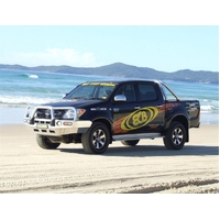 ECB Black Ripple BullBar With Bumper Lights to suit Toyota HiLux 4WD 03/05 - 07/11