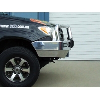 ECB Silver Hammertone Winch BullBar With Bumper Lights to suit Toyota HiLux 4WD 03/05 - 07/11