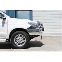 ECB Polished Winch BullBar With Bumper Lights to suit Toyota HiLux 4WD 09/11 - 06/15