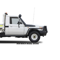 ECB Polished Winch BullBar Compatible with Side Step Rail to suit Toyota LandCruiser 79 Series Single Cab 11/16 - Onwards
